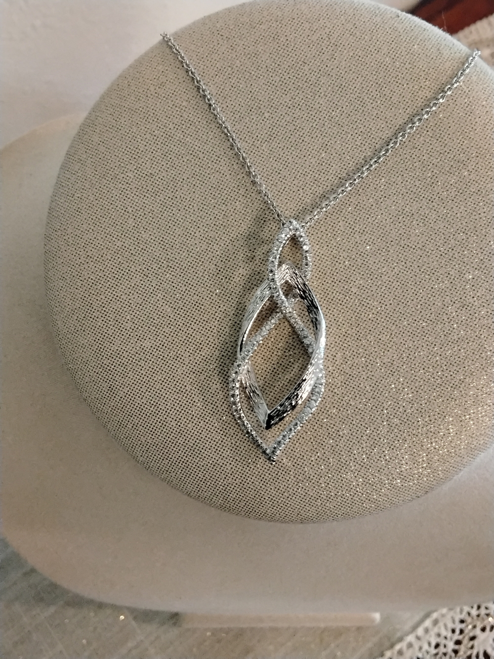 Sterling Silver Twisted Pendant Necklace - Elegant Silver Women's Jewelry - Picture 6 of 8